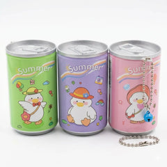 Cute Summer Duck Mini Wet Wipes Can Keychain