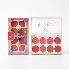 Beauty Naked Pretty Face Blusher Palette - 8 Shades 8g