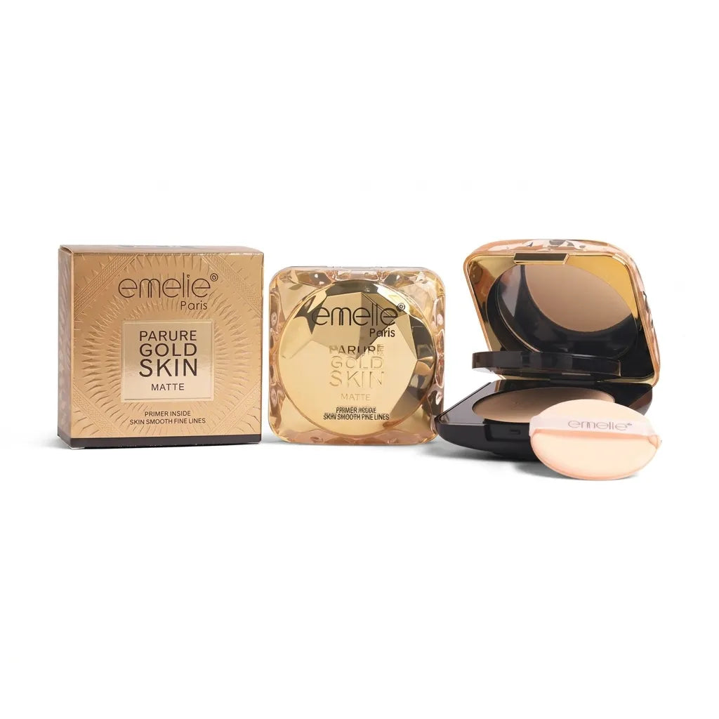 Emelie Paris Parure Gold Skin Matte 2-in-1 Compact Powder