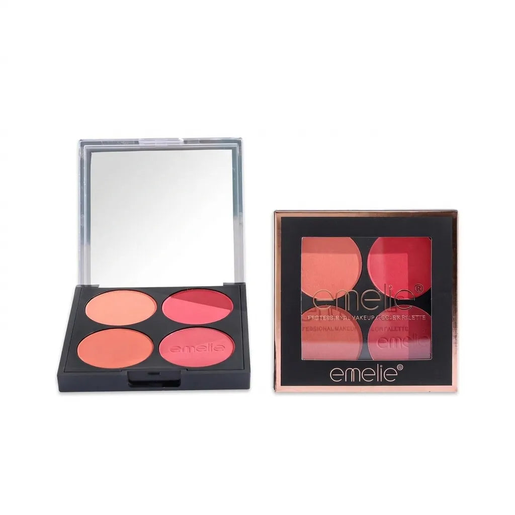 Emelie Professional Makeup 4-Color Blusher Palette